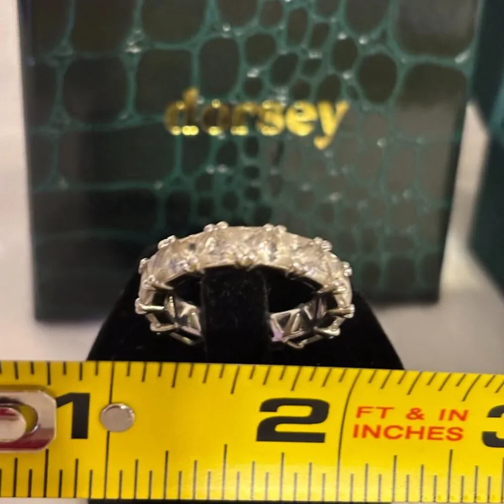 Dorsey Theodora Double Trillion Ring (White Sapphires) in Silver - size 8 - Picture 8 of 16